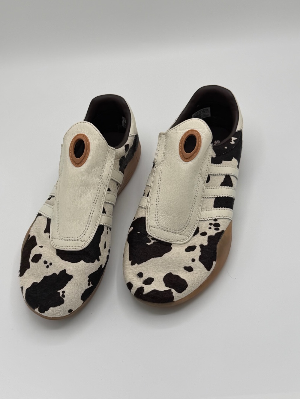 adidas Taekwondo Mei Cow Print Pony Hair Sneakerina Slip On Gum Sole JS0297 W8